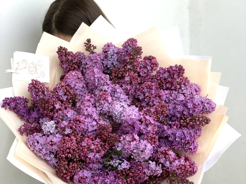 Букет из сирени в нежной упаковке